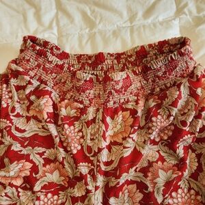 Cato Women’s Plus Size 20 Red Floral Palazzo Pants Wide Leg Boho Flowy